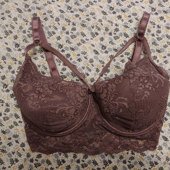 Boux Avenue Longline Bra in Dusty Purple- 34F - Picture 1 of 2